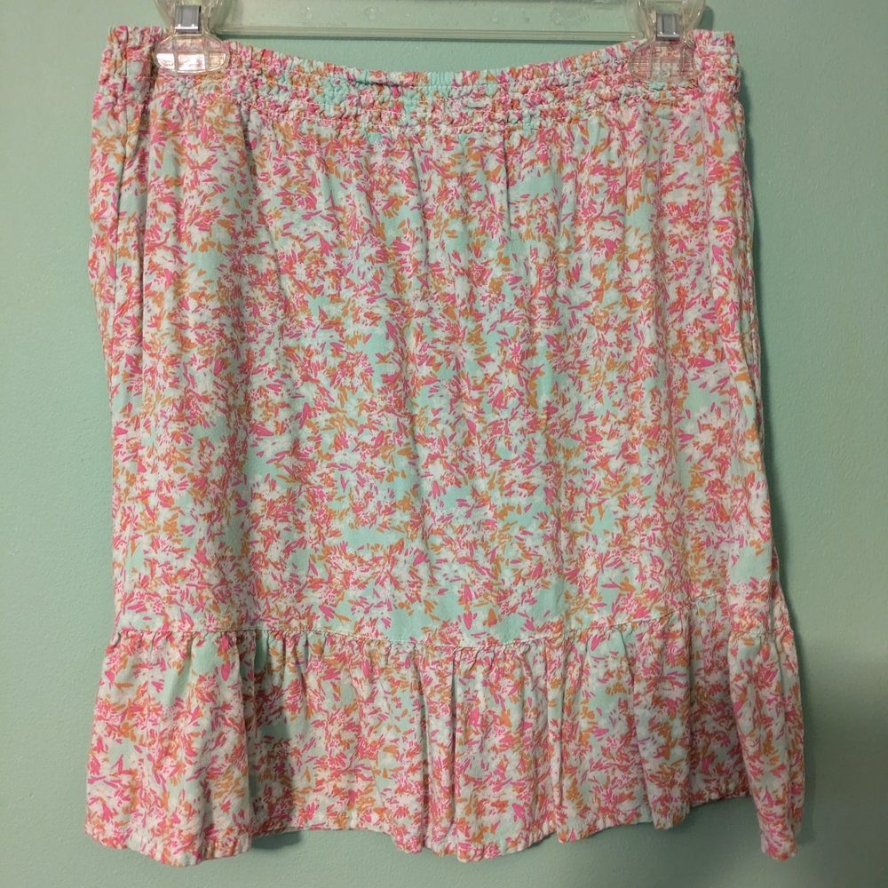 Roxy Floral Mini Skirt in Pink and Mint